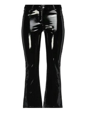 Glossy Black Vinyl Flare Pants